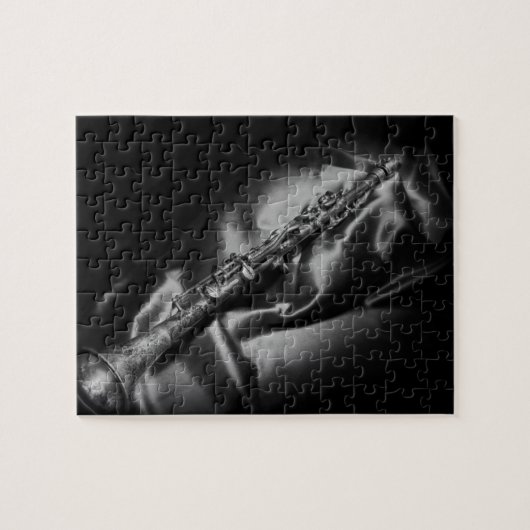 Antiek klarinet stilleven, B&W Legpuzzel (Horizontaal)