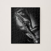 Antiek klarinet stilleven, B&W Legpuzzel (Verticaal)