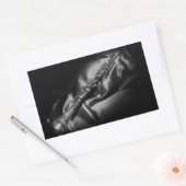 Antiek klarinet stilleven, B&W Rechthoekige Sticker (Envelop)