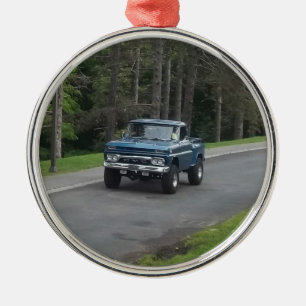 Antiek klassiek Blue GMC Pickup Truck Metalen Ornament