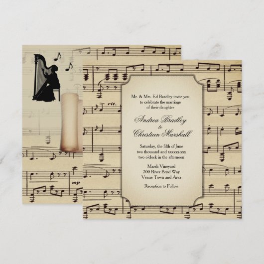 Antiek klassiek thema Weddenschap Kaart (Voorkant / Achterkant)