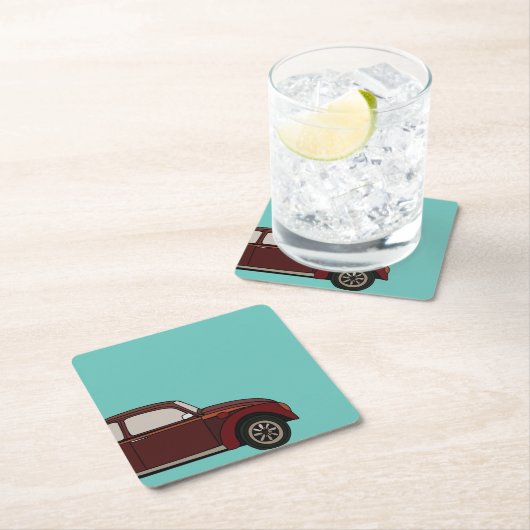 Antiek klassieke auto kartonnen onderzetters (Insitu)