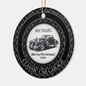 Antiek klassieke autogarage keramisch ornament (Links)