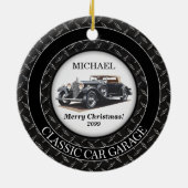 Antiek klassieke autogarage keramisch ornament (Achterkant)