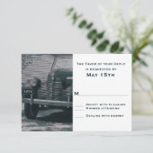 Antiek klassieke autowrakken RSVP-kaarten RSVP Kaartje (Staand voorkant)