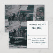 Antiek klassieke autowrakken RSVP-kaarten RSVP Kaartje (Voorkant / Achterkant)