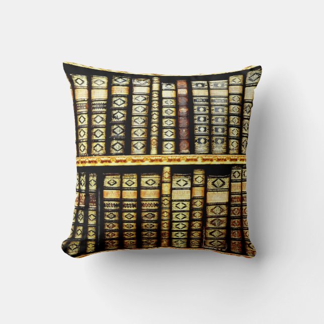 Antiek Klassieke Lederboeken Pillow Kussen (Voorkant)