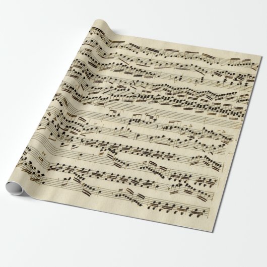 Antiek Klassieke muziekscript Cadeaupapier (Uitgerold)