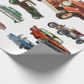 Antiek Klassieke Vintage-auto's Transportkunst Cadeaupapier (Hoek)