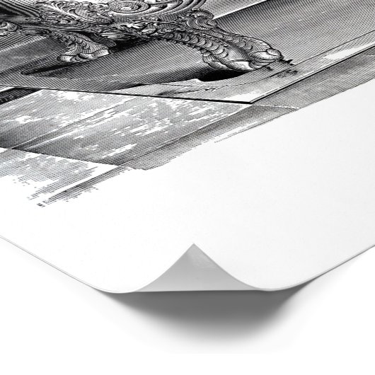 Antiek klauwhet-bathtub met douche poster (Hoek)