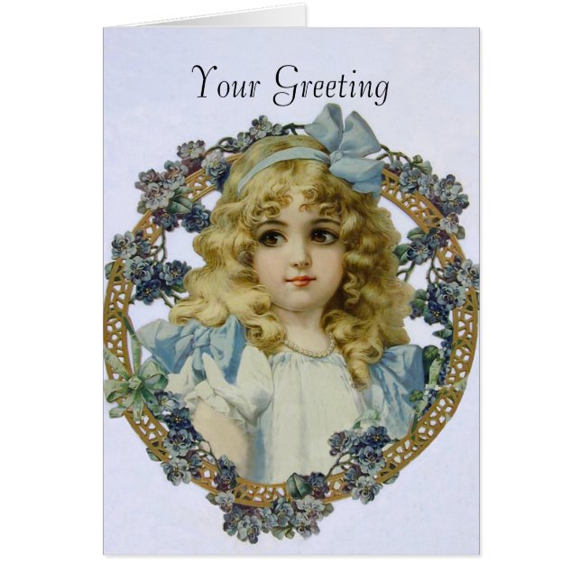 Antiek klein meisje kinderportret mooi (Voorkant)