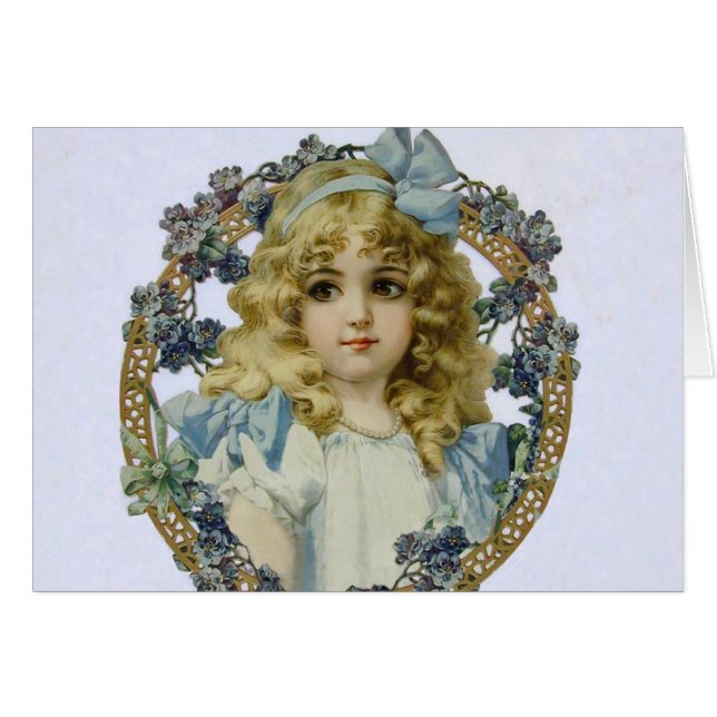 Antiek klein meisje kinderportret mooi (Voorkant Horizontaal)