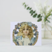 Antiek klein meisje kinderportret mooi briefkaart (Staand voorkant)