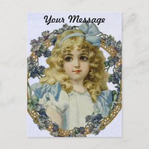 Antiek klein meisje kinderportret mooi briefkaart