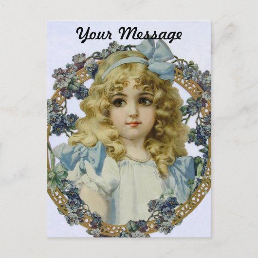 Antiek klein meisje kinderportret mooi briefkaart (Voorkant)