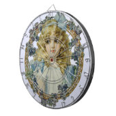 Antiek klein meisje kinderportret mooi dartbord (Voorkant Rechts)