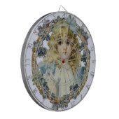 Antiek klein meisje kinderportret mooi dartbord (Voorkant Links)