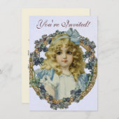 Antiek klein meisje kinderportret mooi kaart (Voorkant / Achterkant)