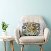 Antiek klein meisje kinderportret mooi kussen (Stoel)