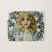 Antiek klein meisje kinderportret mooi legpuzzel (Horizontaal)