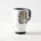 Antiek klein meisje kinderportret mooi reisbeker (Voorkant rechts)