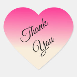 Antiek kleuren White en Winter Sky Pink Ombre Hart Sticker