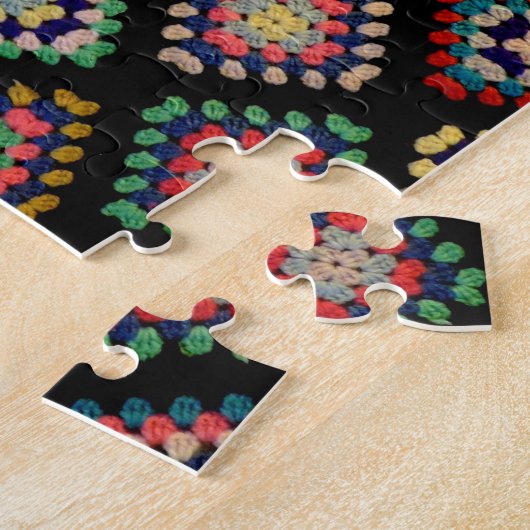 Antiek kleurrijk Granny Squares Classic Pattern Legpuzzel (Zijkant)