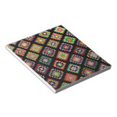Antiek kleurrijk Granny Squares Classic Pattern Notitieblok (Schuin)