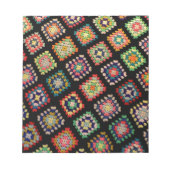 Antiek kleurrijk Granny Squares Classic Pattern Notitieblok (Voorkant)