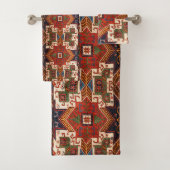 Antiek  kleurrijk oosterdpad bad handdoek (Insitu)