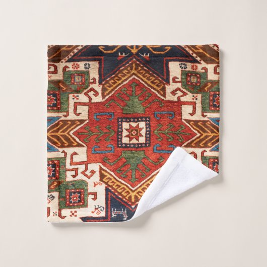 Antiek  kleurrijk oosterdpad bad handdoek (Wasdoekje)