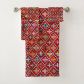 Antiek  kleurrijk Oriental Dhurrie Rug Bad Handdoek (Insitu)