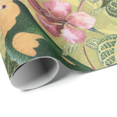 Antiek kleurrijk parrots Tropisch Oerwoud Patroon Cadeaupapier (Rol Hoek)