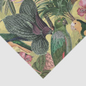 Antiek kleurrijk parrots Tropisch Oerwoud Patroon Tissuepapier (Detail)