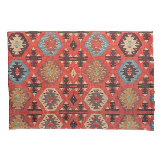 Antiek kleurrijk Turks Kilim Carpet Rug Kussensloop (Voorkant-Links)