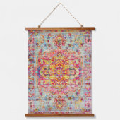 Antiek Kleurrijke Arabesk Verdrietig Perzisch Zijd Hangend Wandkleed (Voorkant)
