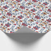 Antiek Kleurrijke Indische Bloemen Motief Patroon Cadeaupapier (Hoek)