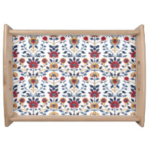 Antiek Kleurrijke Indische Bloemen Motief Patroon