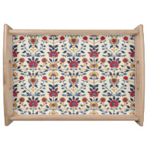 Antiek Kleurrijke Indische Bloemen Motief Patroon