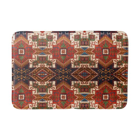 Antiek  Kleurrijke Oosterse Tapijtbad Badmat (Voorkant)