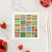 Antiek Kleurrijke Patchwork Papier Servet (Insitu)