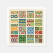 Antiek Kleurrijke Patchwork Papier Servet (Voorkant)
