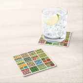 Antiek Kleurrijke Patchwork Papier Servet Kartonnen Onderzetters (Insitu)