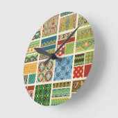 Antiek Kleurrijke Patchwork Ronde Klok (Hoek)