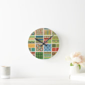 Antiek Kleurrijke Patchwork Ronde Klok (Huis)