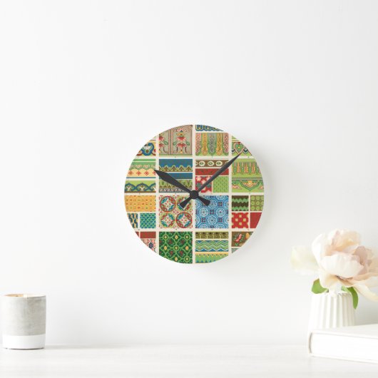 Antiek Kleurrijke Patchwork Ronde Klok (Huis)