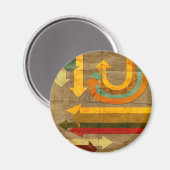 Antiek kleurrijke pijlen vormen oud papier magneet (Voorkant / Achterkant)