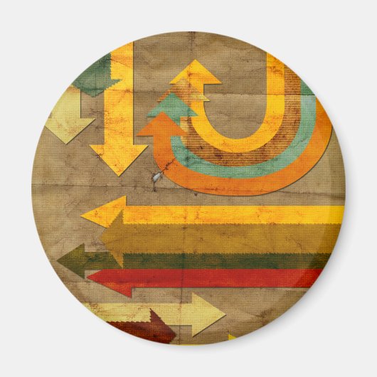 Antiek kleurrijke pijlen vormen oud papier magneet (Voorkant)