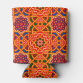 Antiek Kleurrijke Tapijtprint Blikjeskoeler (Achterkant)