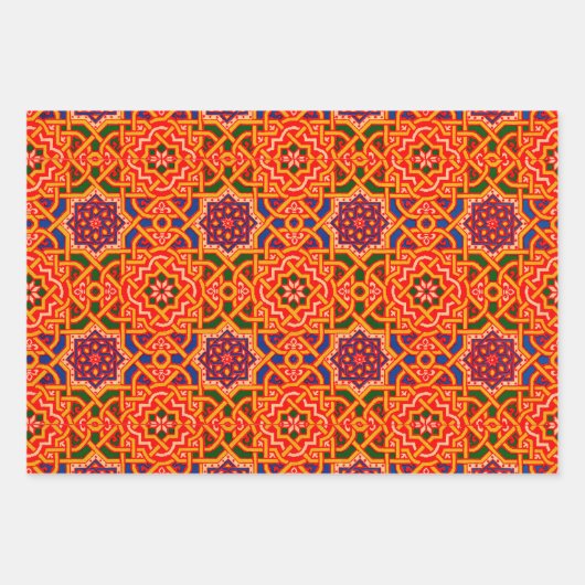 Antiek Kleurrijke Tapijtprint Inpakpapier Vel (Voorkant)